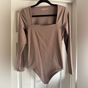 Brown Square Neck Bodysuit